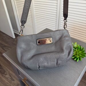 Marc Jacobs Small Gray Leather Crossbody Bag